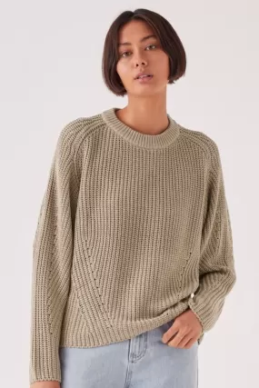 Dyan Washed Khaki Chunky Knit