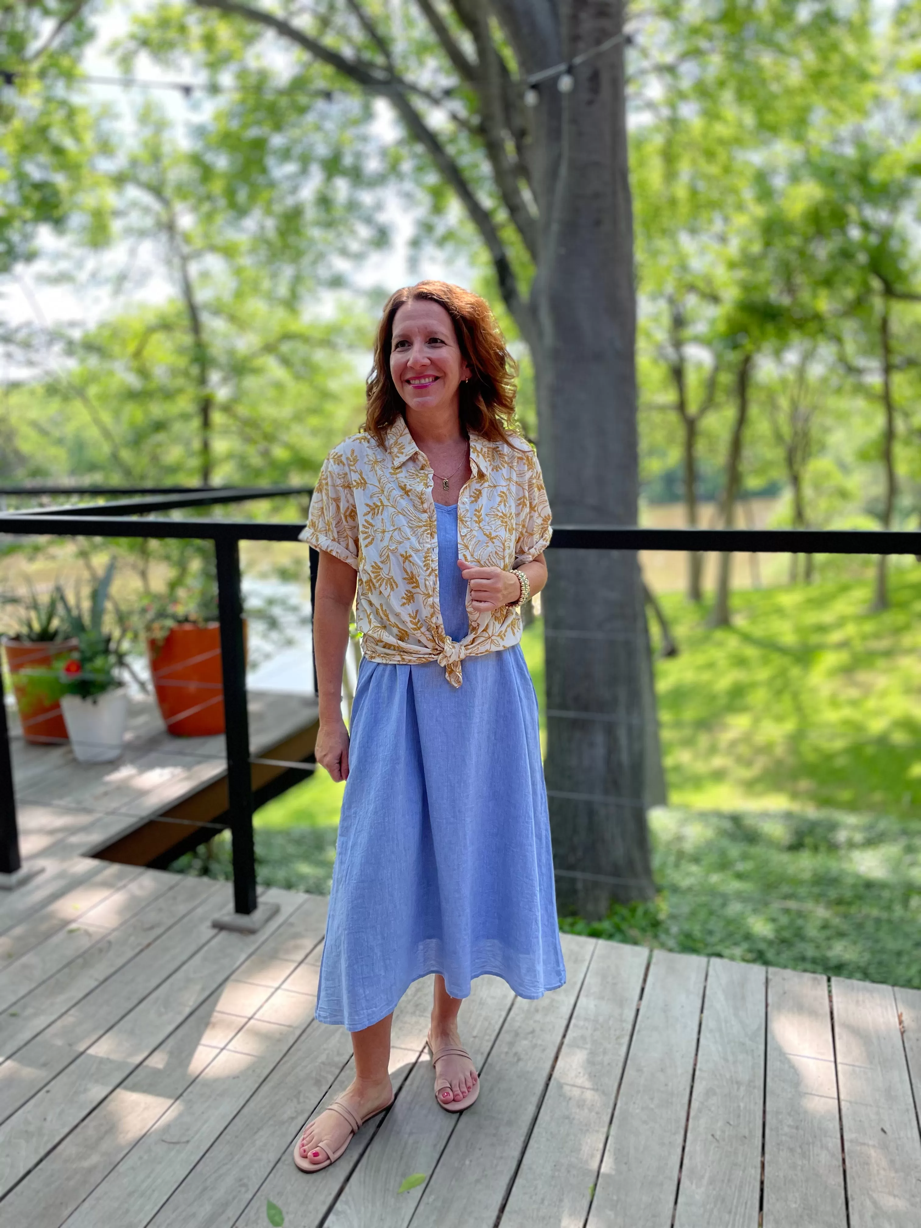 Dylan Sage Sundress in Chambray