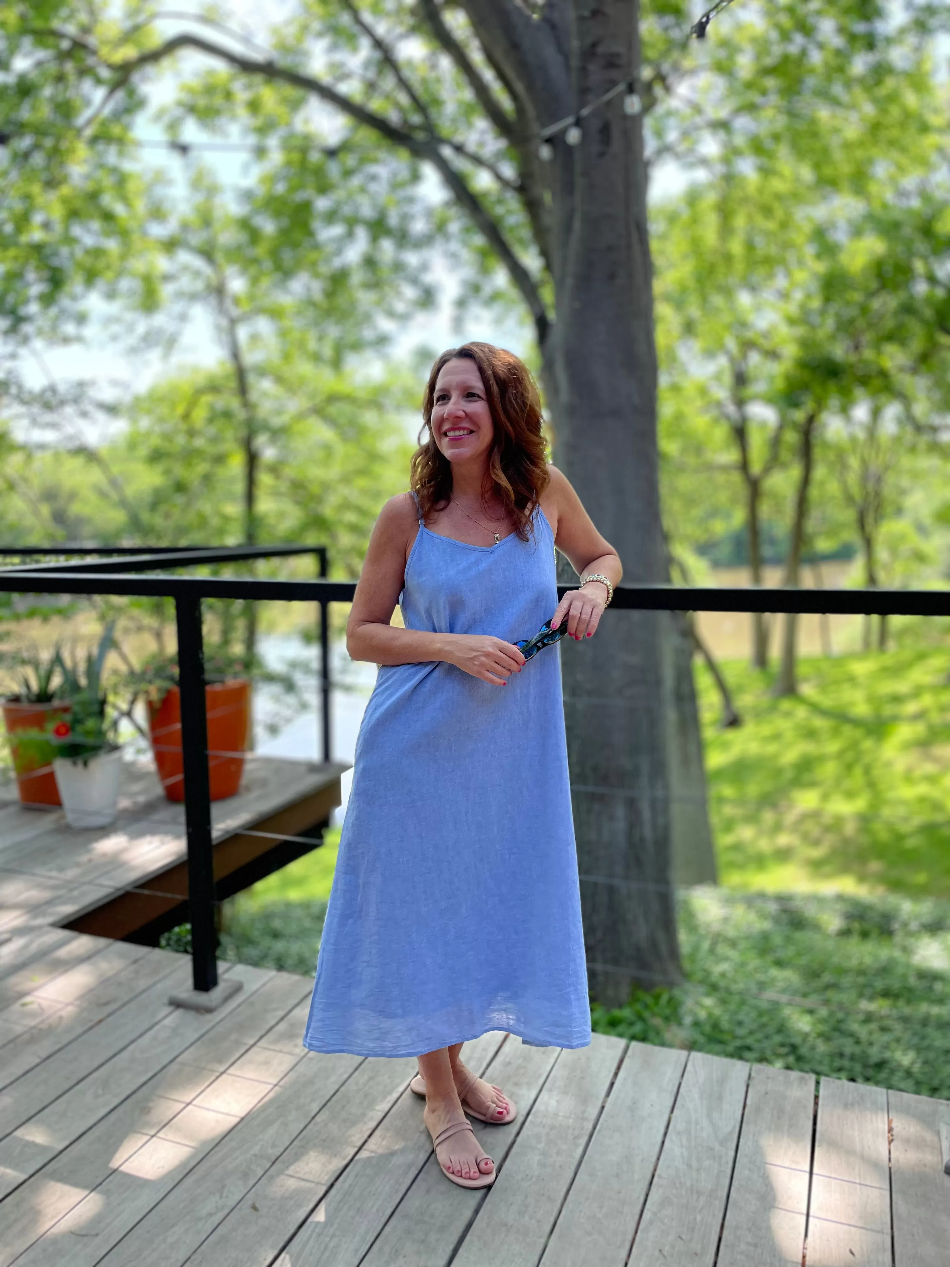 Dylan Sage Sundress in Chambray