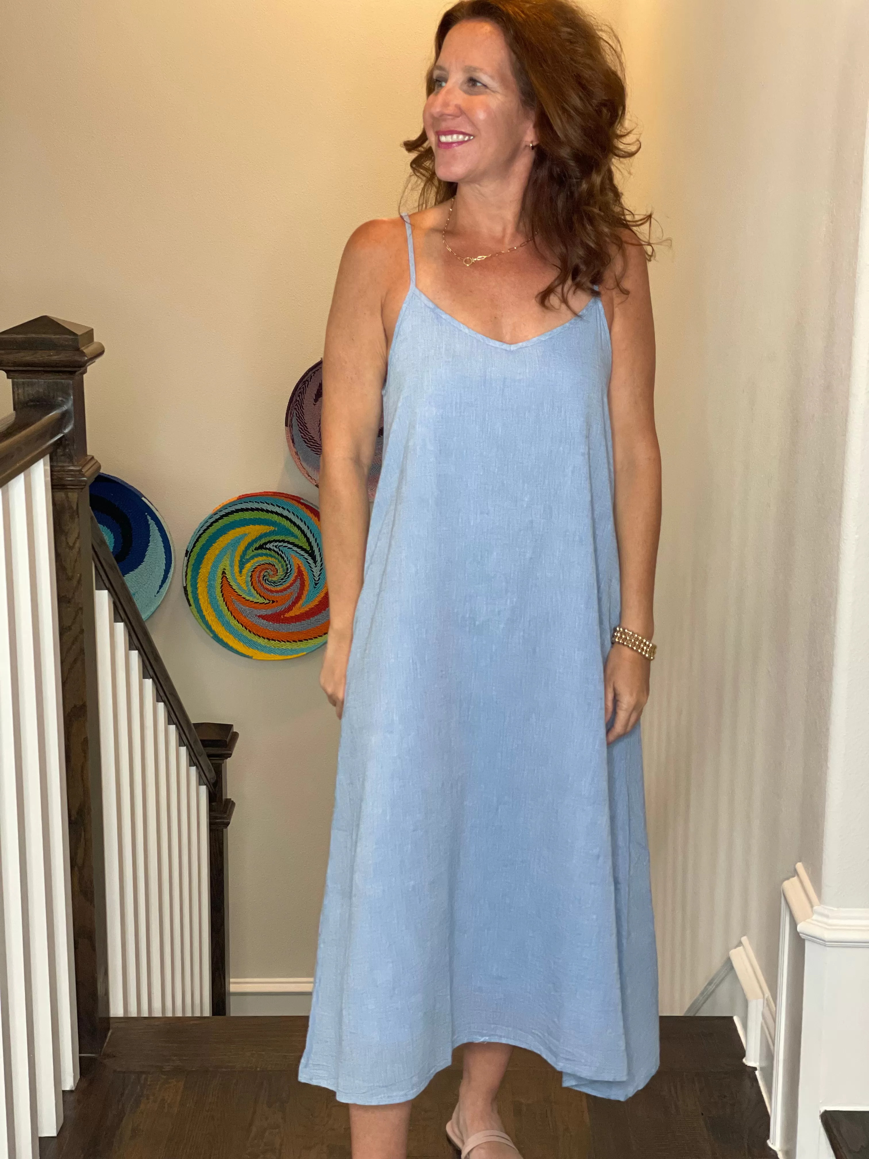 Dylan Sage Sundress in Chambray