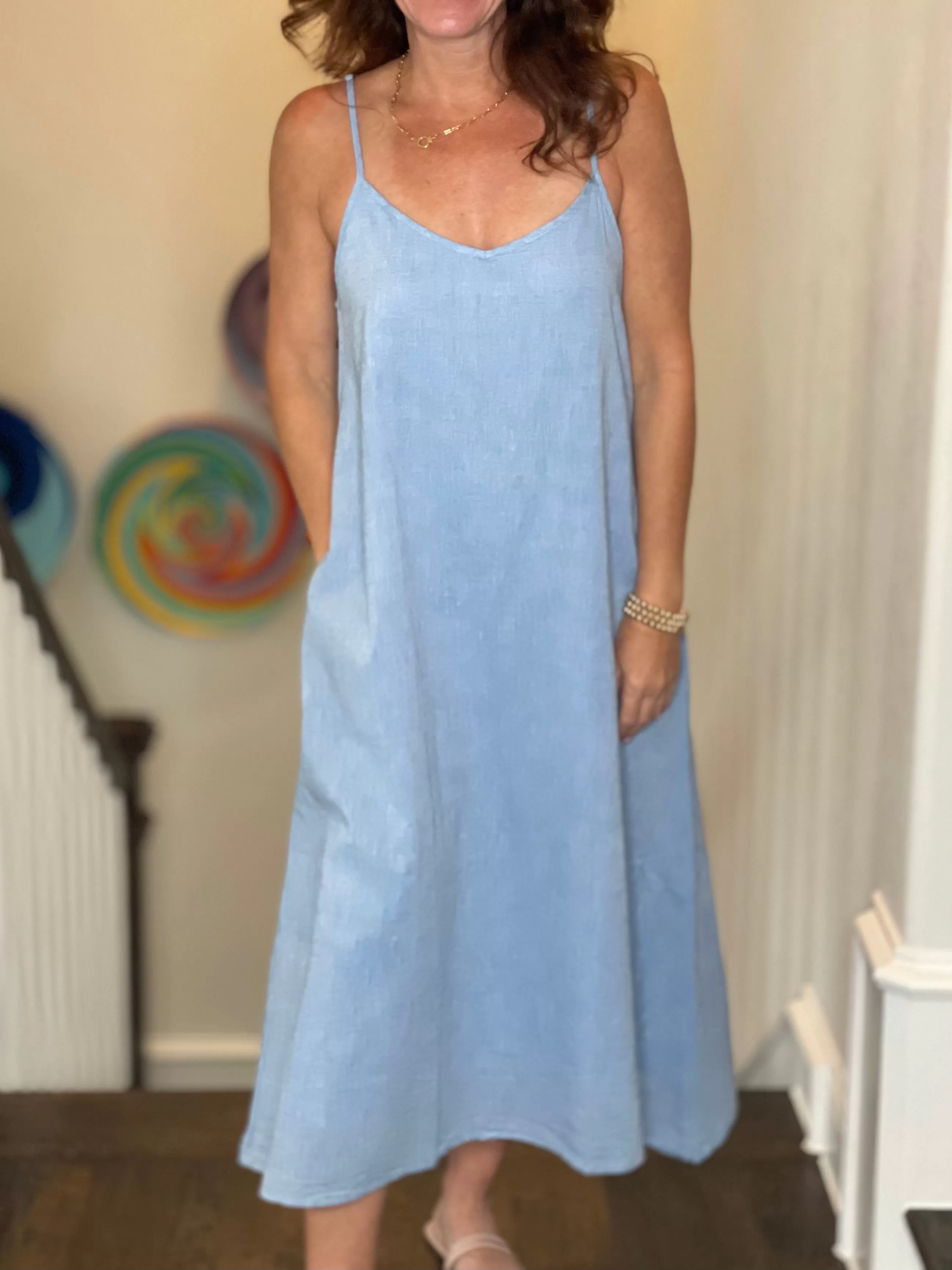 Dylan Sage Sundress in Chambray