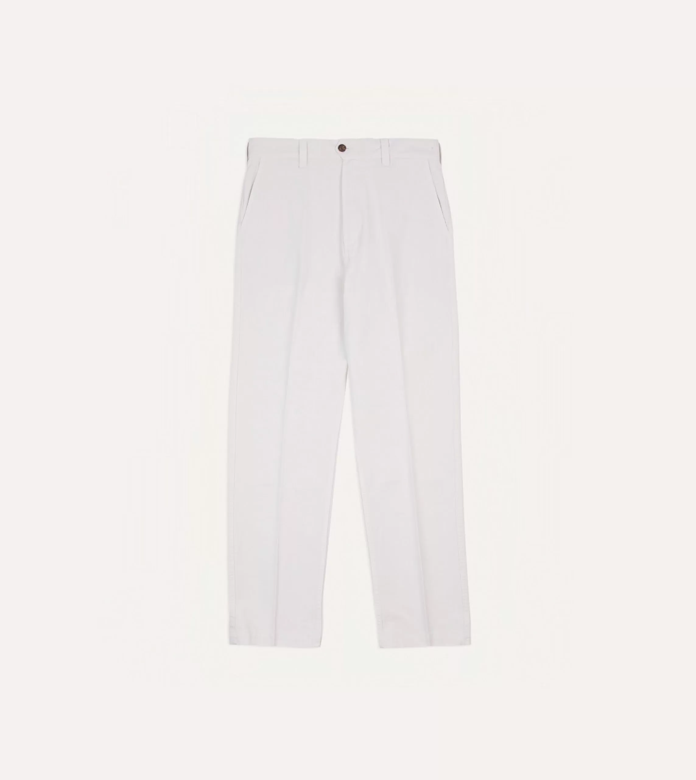 Ecru Cotton Flat Front Chino