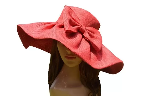 Floppy Wide Brim Linen Sun Hat with Bow