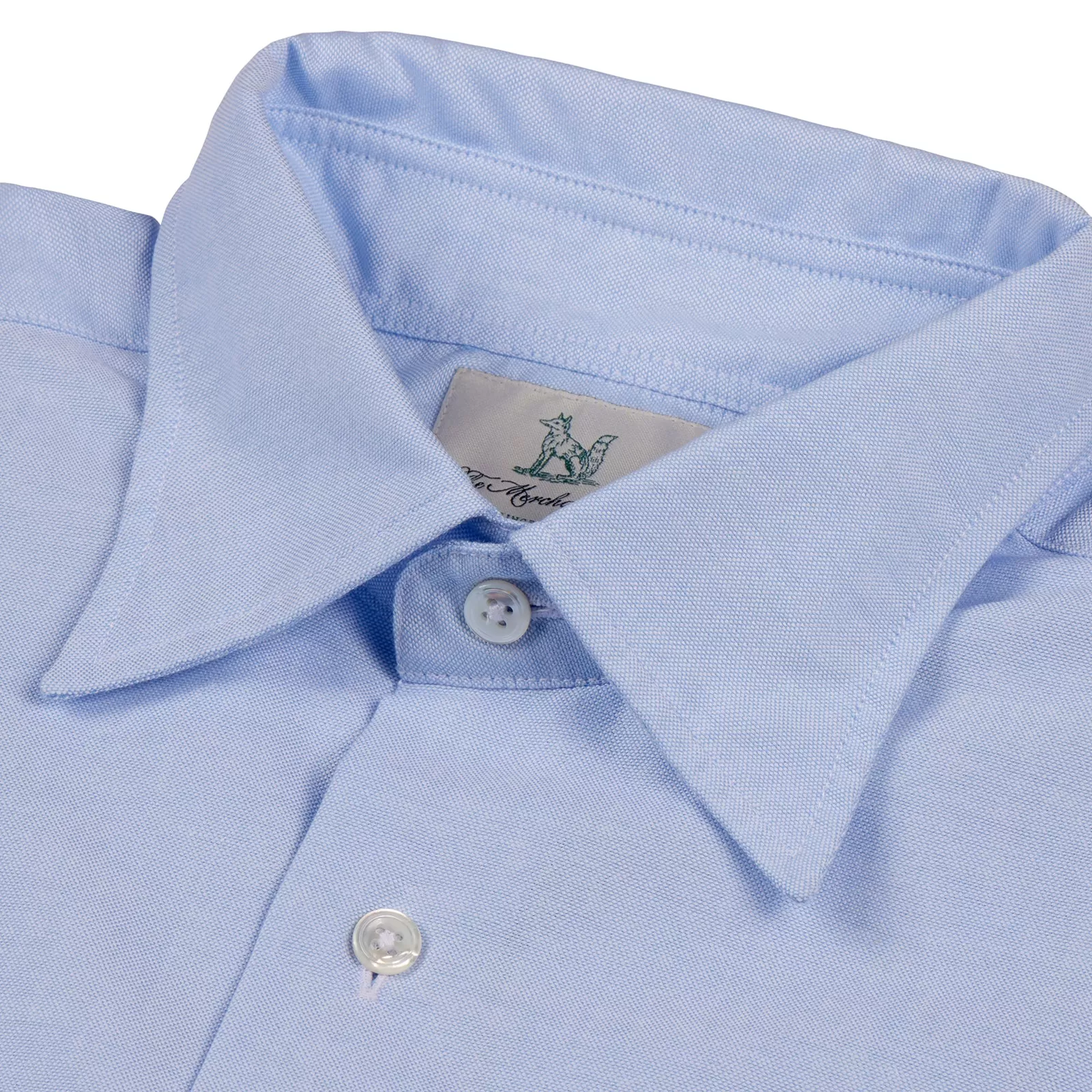 Fox Oxford Powder Blue Plain Collar Casual Shirt