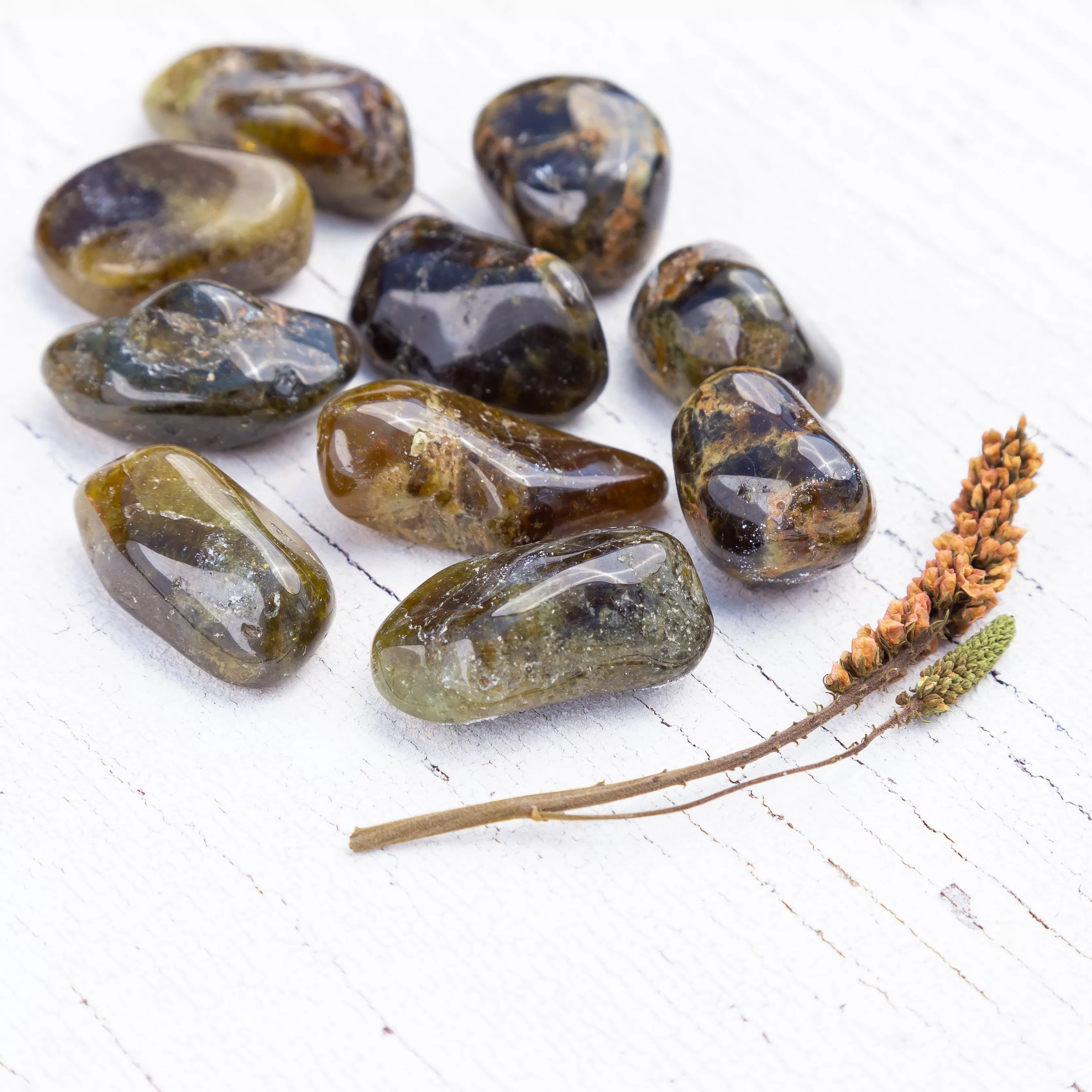 Garnet - Grossular, Green, A Grade, Tumbled