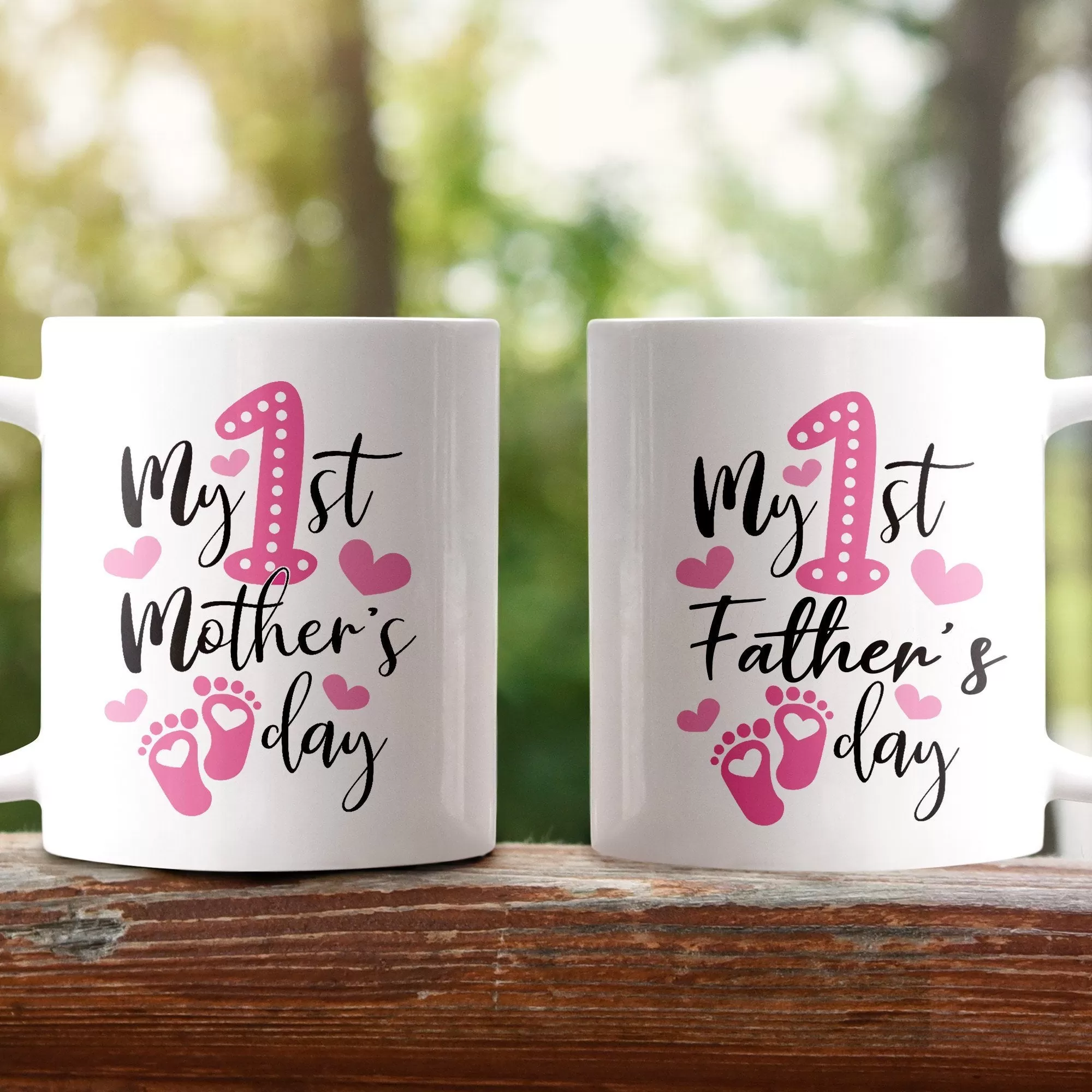 Gearhuman 3D Combo My 1st Mother & FatherDay Custom Name & Custom Number Mug