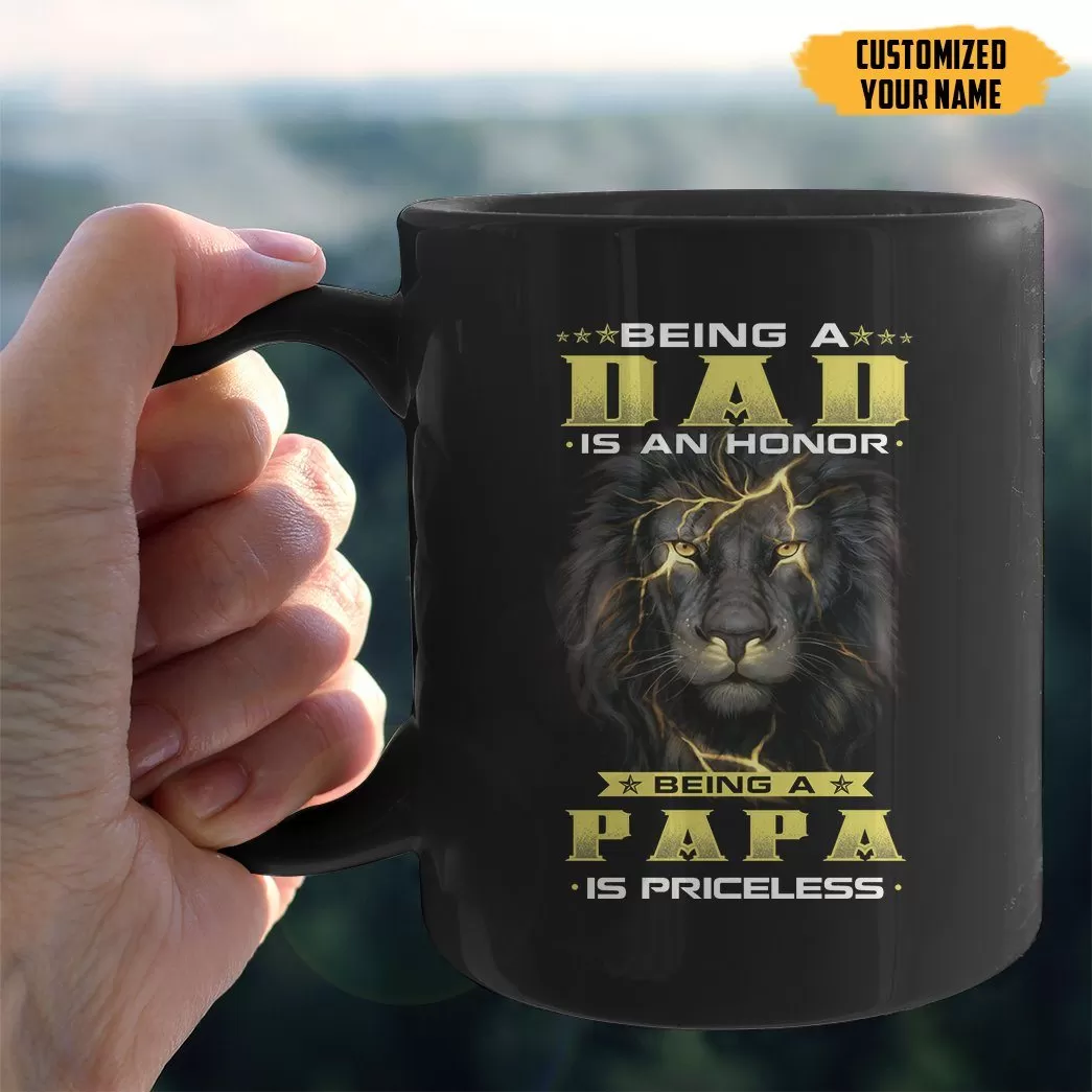 Gearhuman 3D Happy Father's Day Lion Custom Name Mug