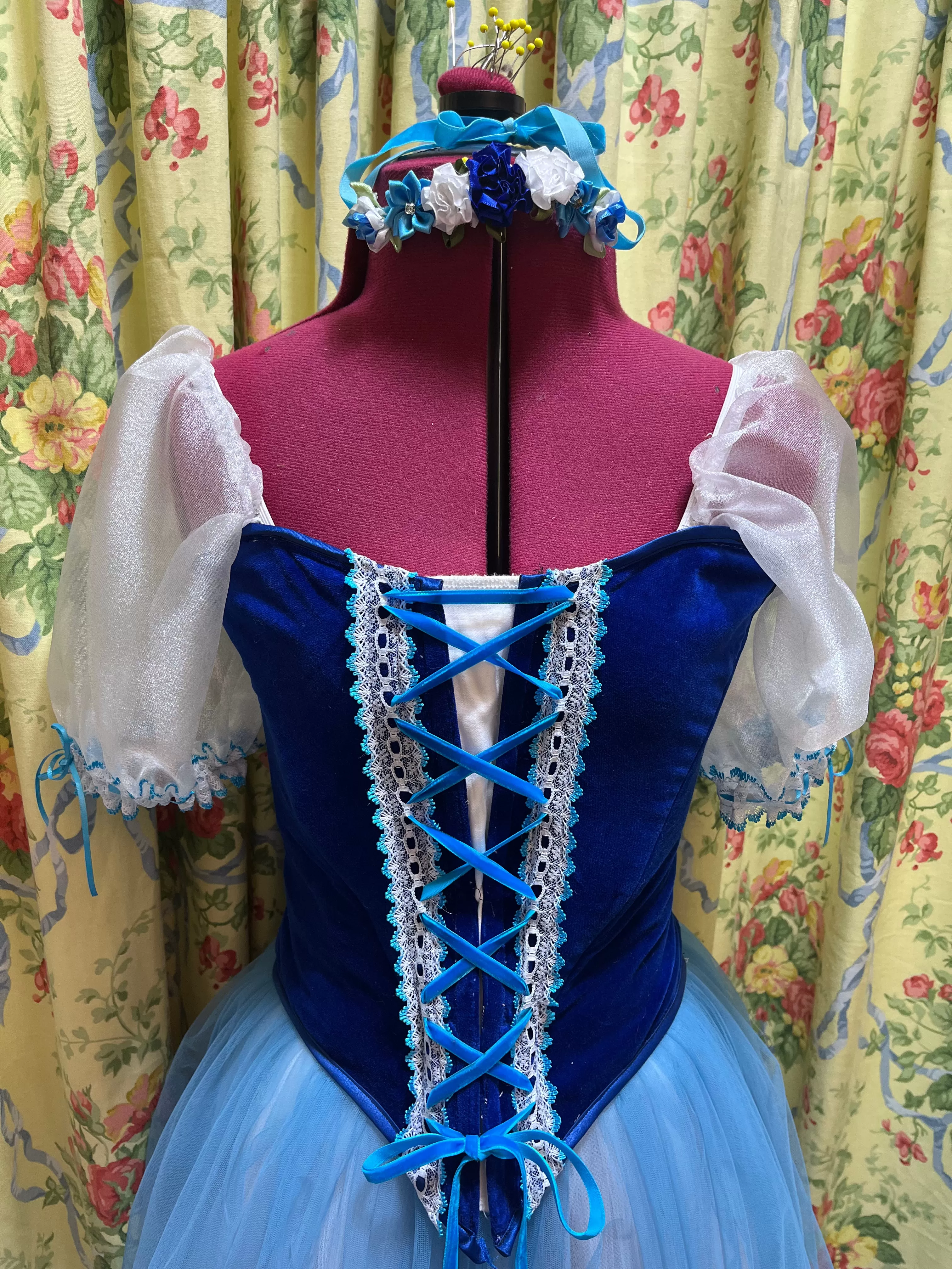 Giselle Blue peasant dress - Hire only