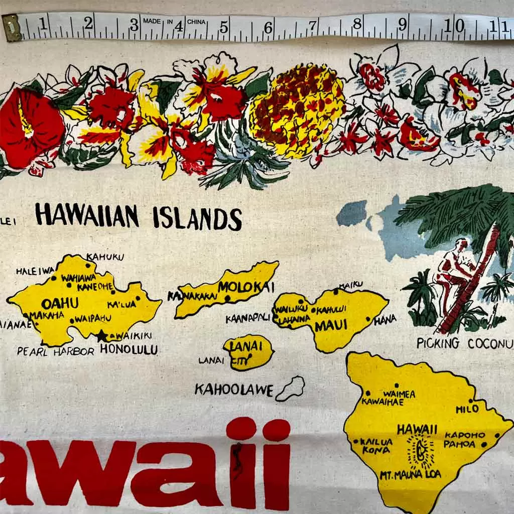 Hawaiian Island Vintage Prints - Recycled Cotton Canvas