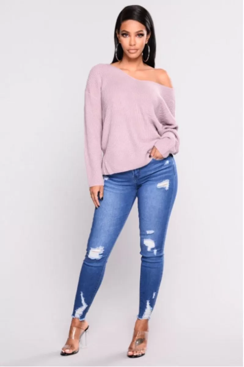 High Waist Push Up  Ripped Stretch Jeans Denim