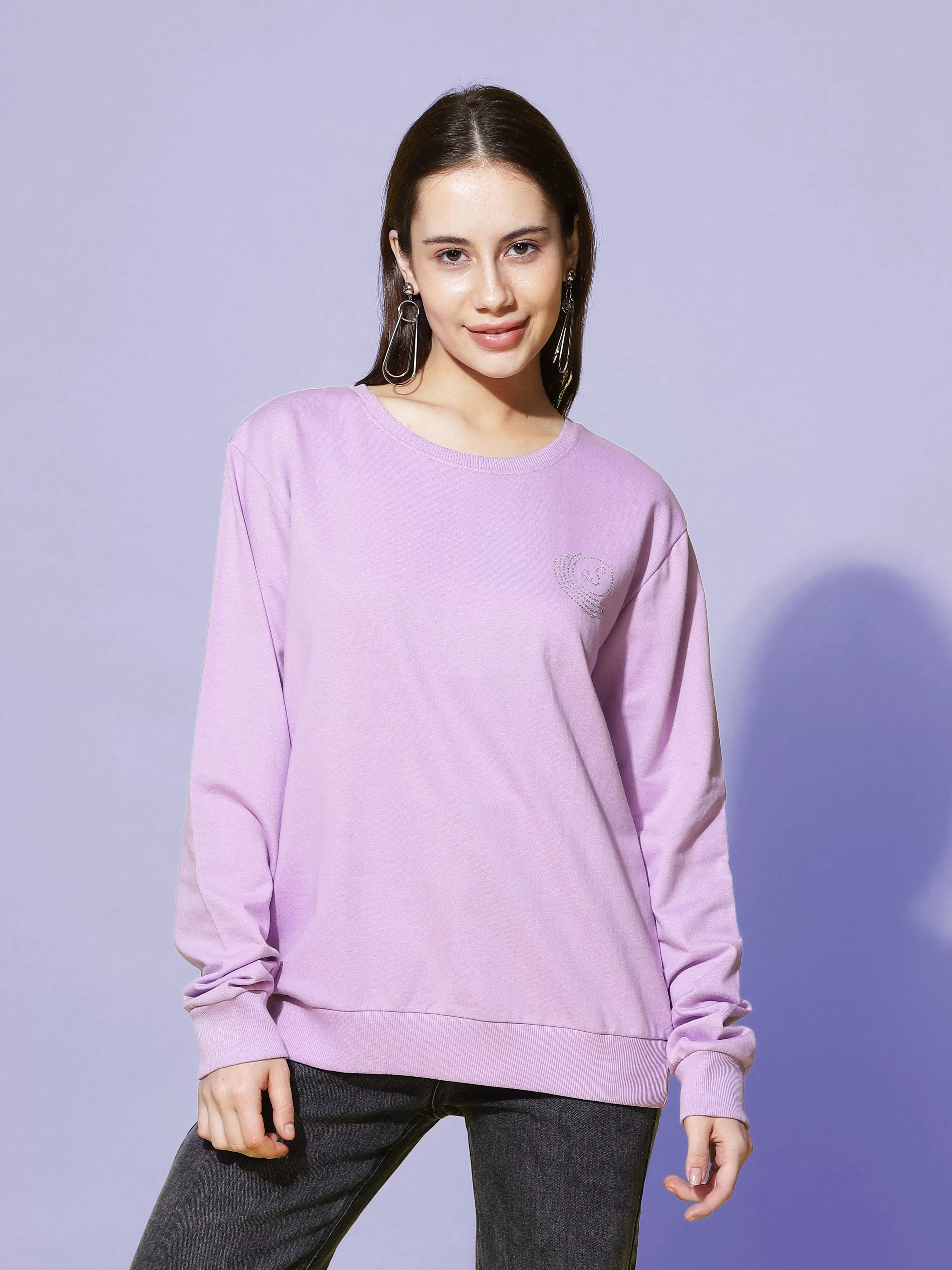 Hosiery Cotton Sweatshirt Lavendar