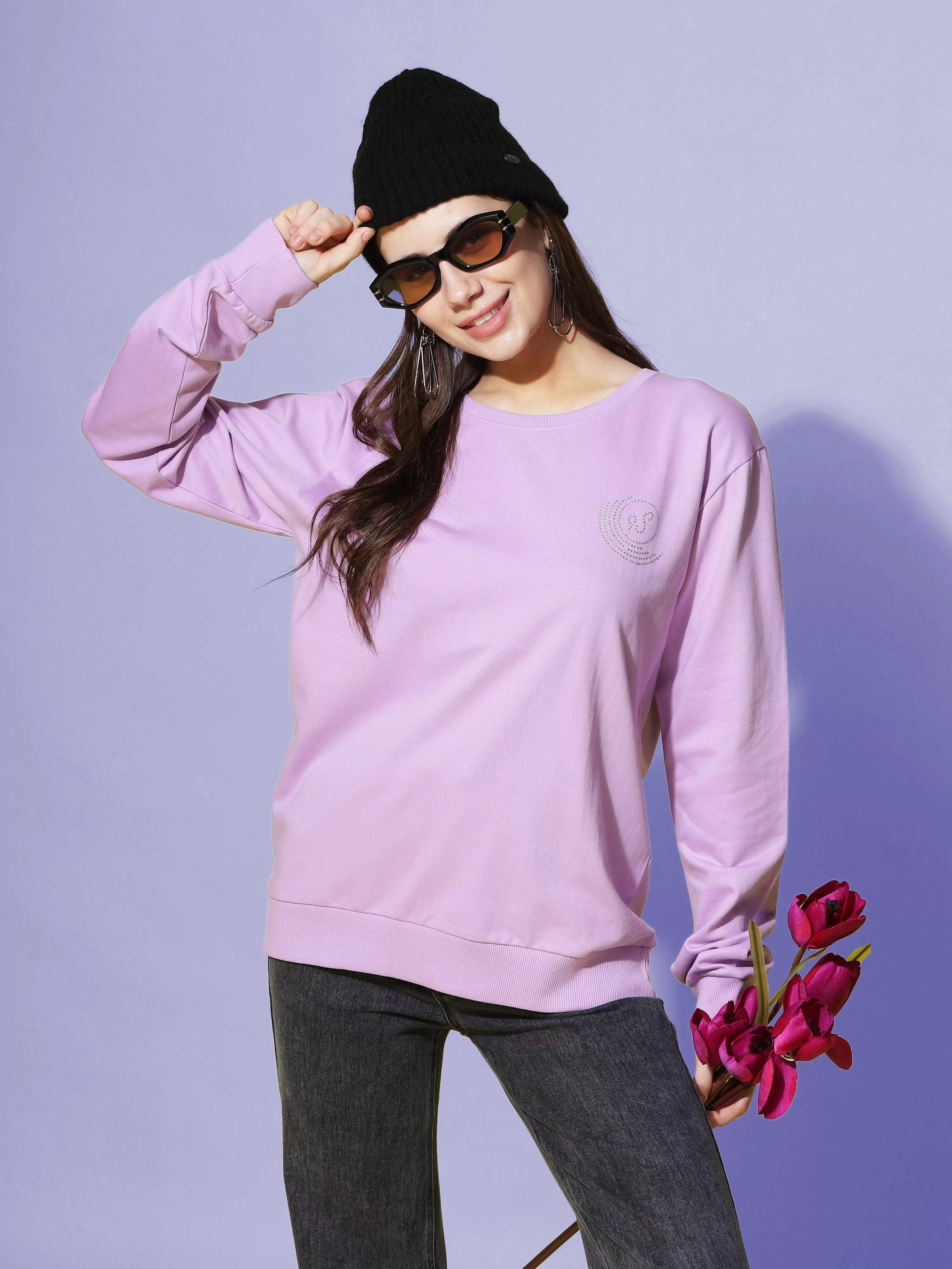 Hosiery Cotton Sweatshirt Lavendar