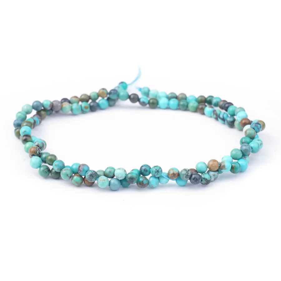 Hubei Turquoise 3mm Round Matrix AA Grade - Limited Editions - 15-16 inch