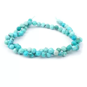 Hubei Turquoise 5mm Blue Green Round Faceted AA Grade - 15-16 Inch