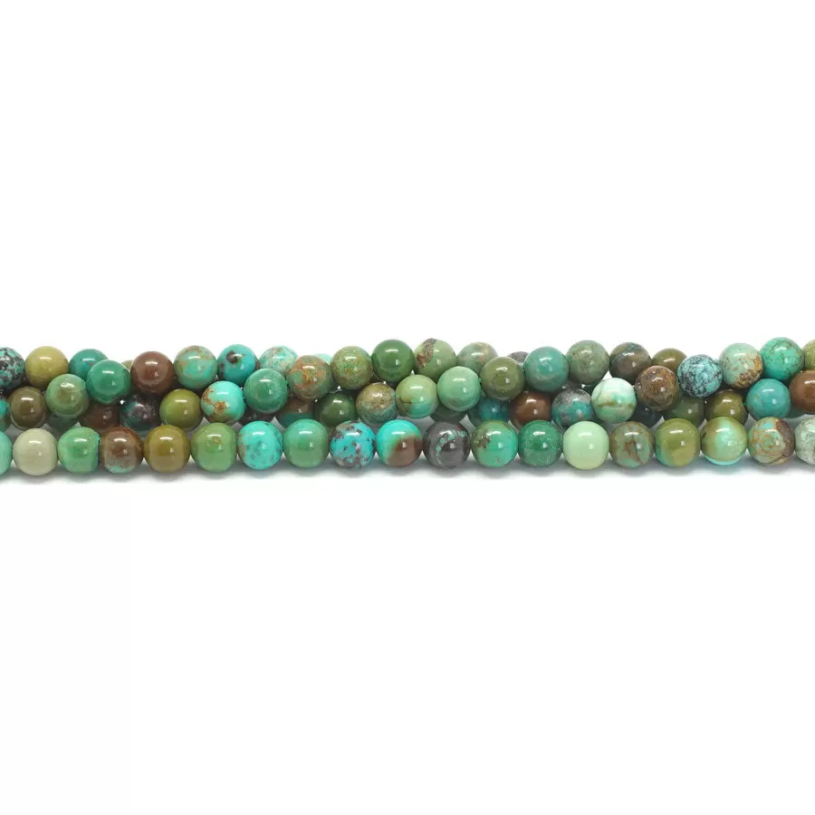 Hubei Turquoise Green 4mm Round - 15-16 Inch