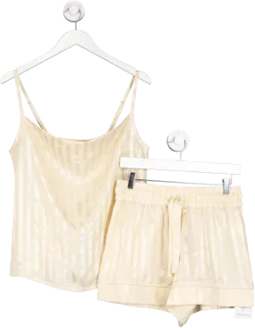 JimJam The Label Cream Luxurious Satin Short Set UK S/M