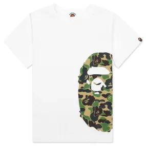 Kids Abc Camo Side Big Ape Head Tee  - White