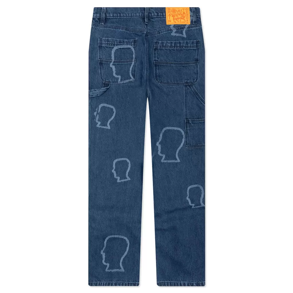 Logohead Denim Double Knee Utility Pant - Indigo