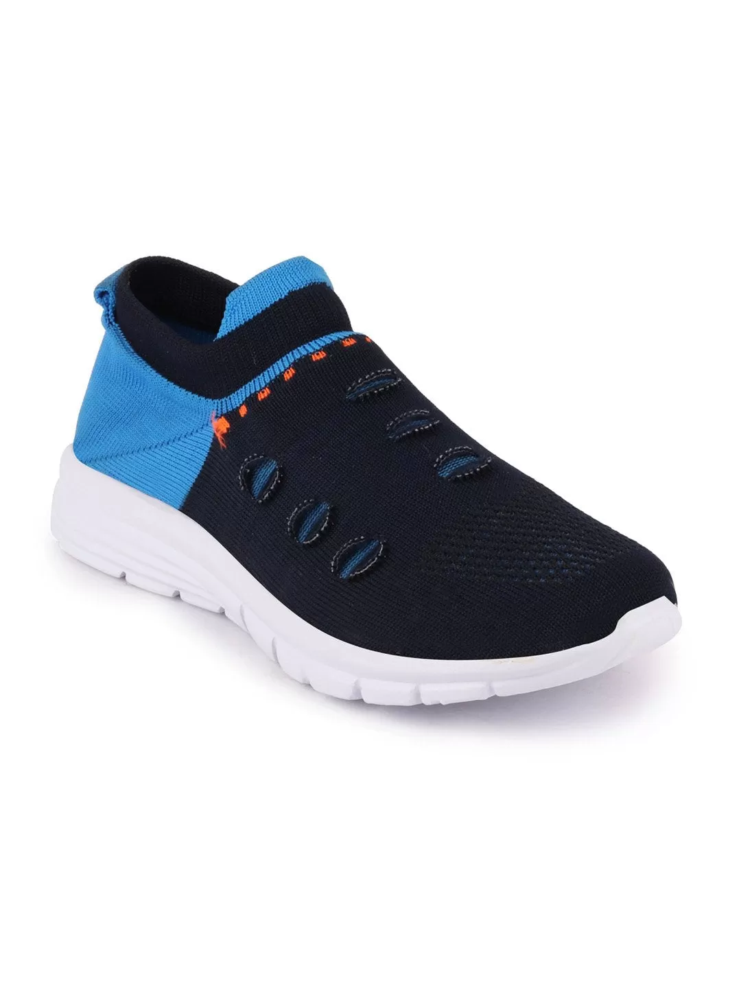 Men Blue Sports Slip-On Walking Shoes