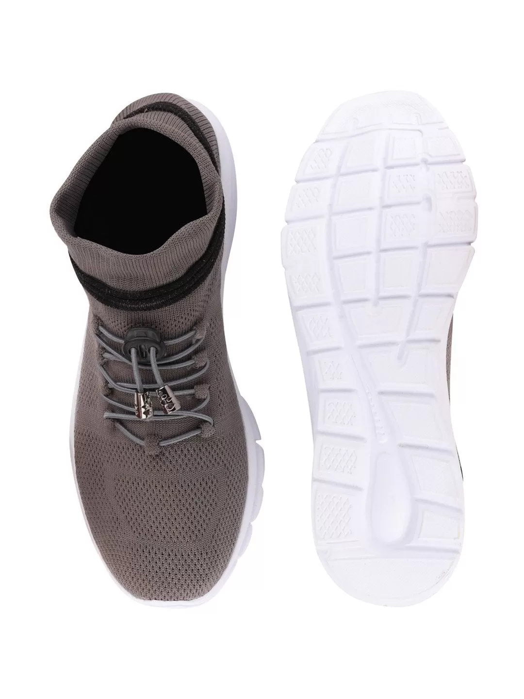 Men Grey Sports Lace-Up Outdoor Running Shoes