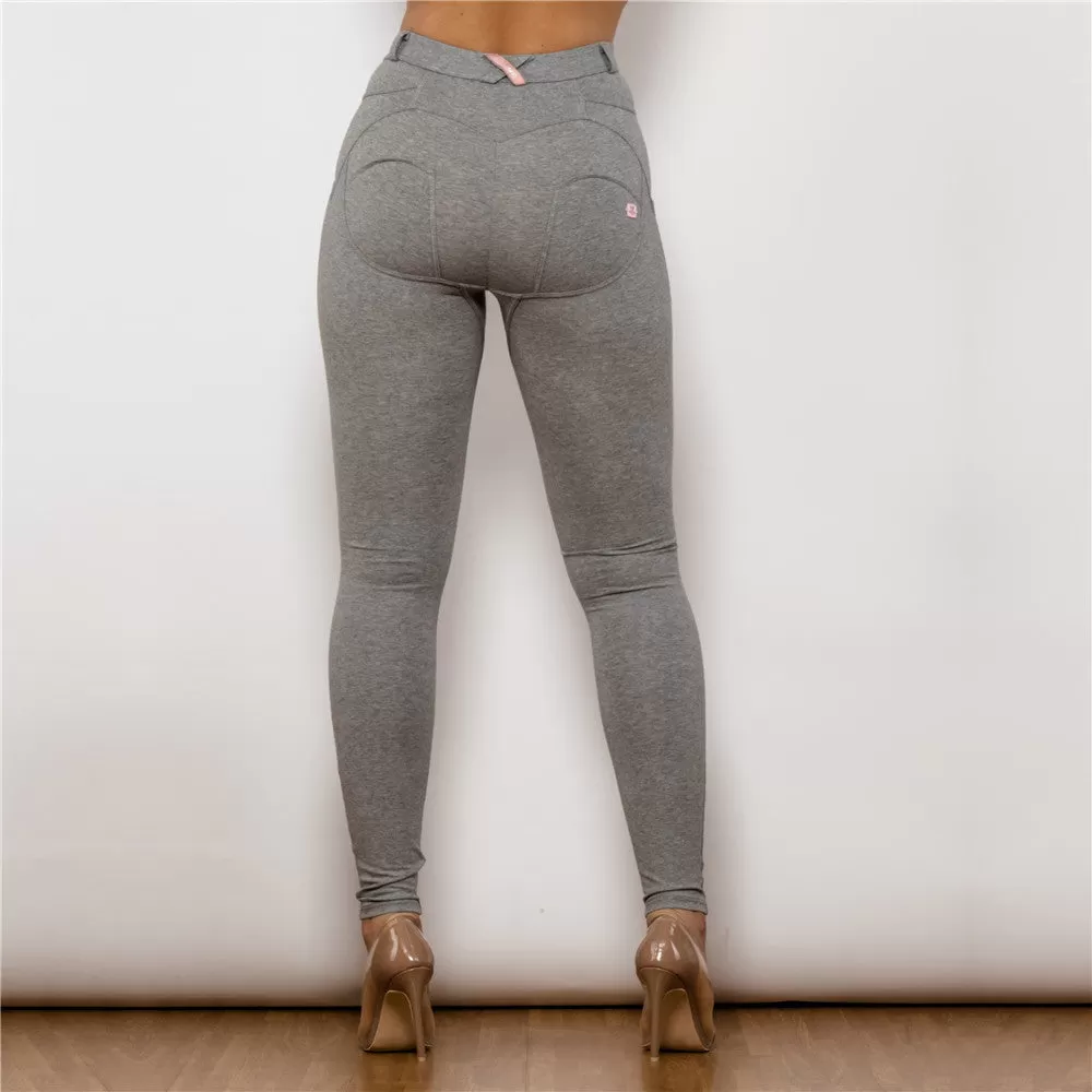 Middle Waist Grey Knitted Leggings