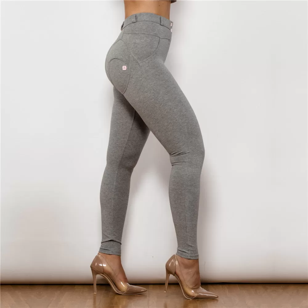 Middle Waist Grey Knitted Leggings