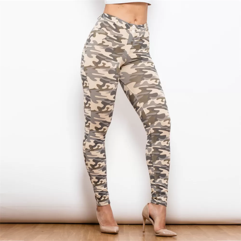 Middle Waist Sand Camo Leggings