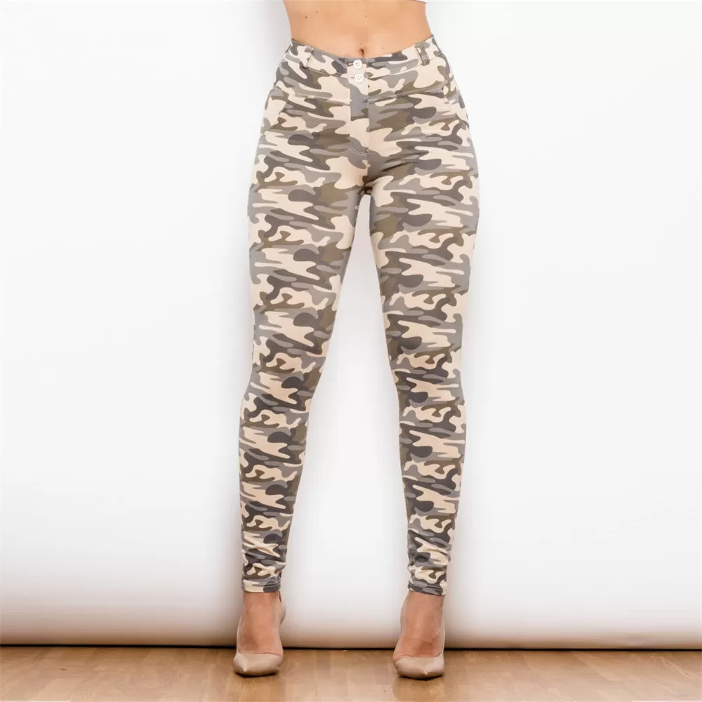 Middle Waist Sand Camo Leggings