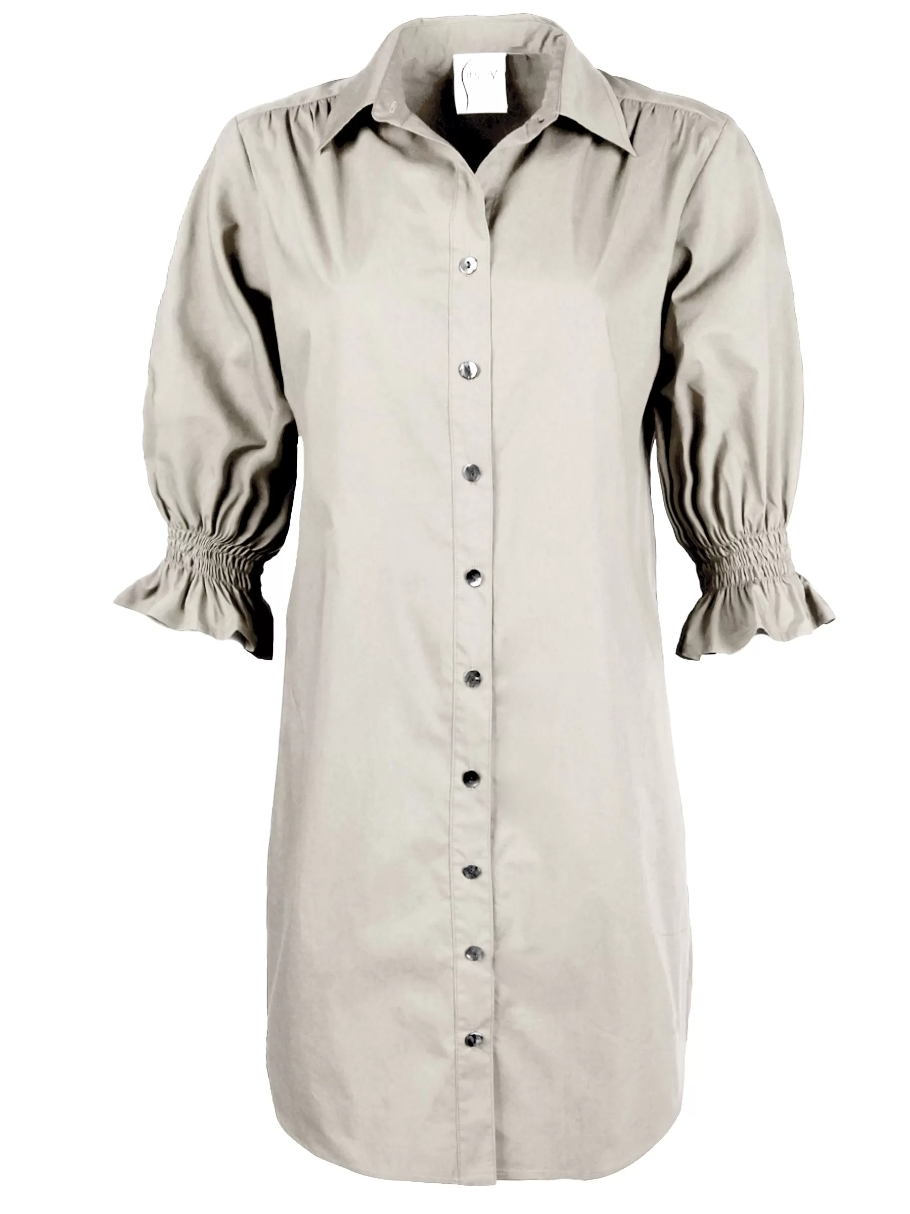 Miller Puff Sleeve Shirt Natural Dress Crisp Cotton