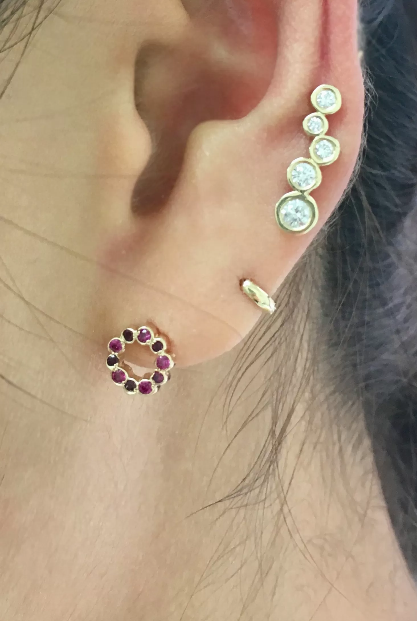 Mini Circle shape stud single earring