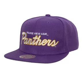 Mitchell & Ness NCAA Foundation Script Prairie View Snapback (Purple)