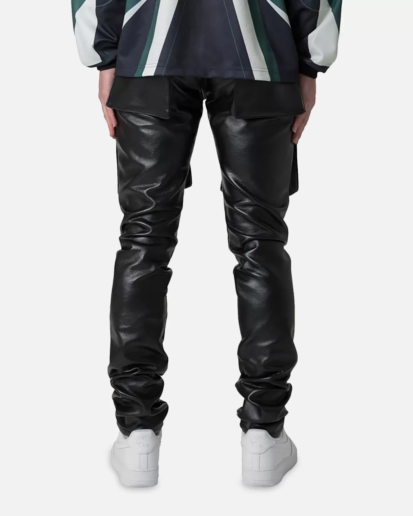 MNML Leather Snap Cargo Pants Black