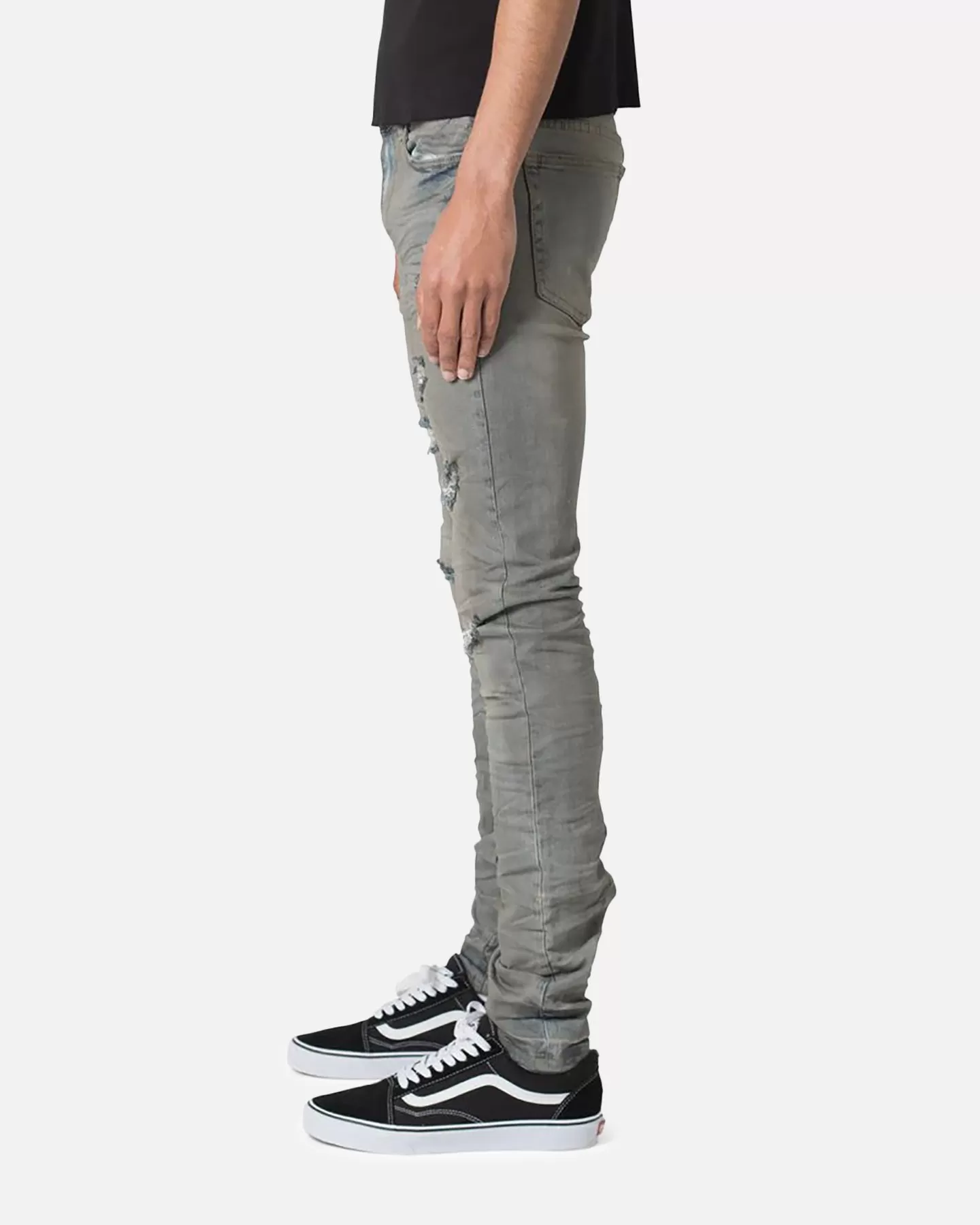 MNML X607 Paint Skinny Denim Jeans Blue