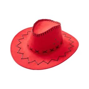 Mom & Daughter Retro Stitched Pattern Cowboy Hat with Adjustable Chin Tie