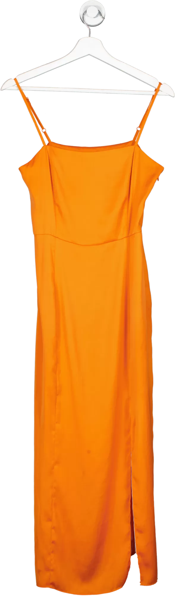 Monki Orange Satin Feel Midi Dress UK 8