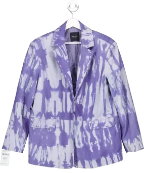 Nasty Gal Blue Real Suede Tie Dye Blazer UK 6