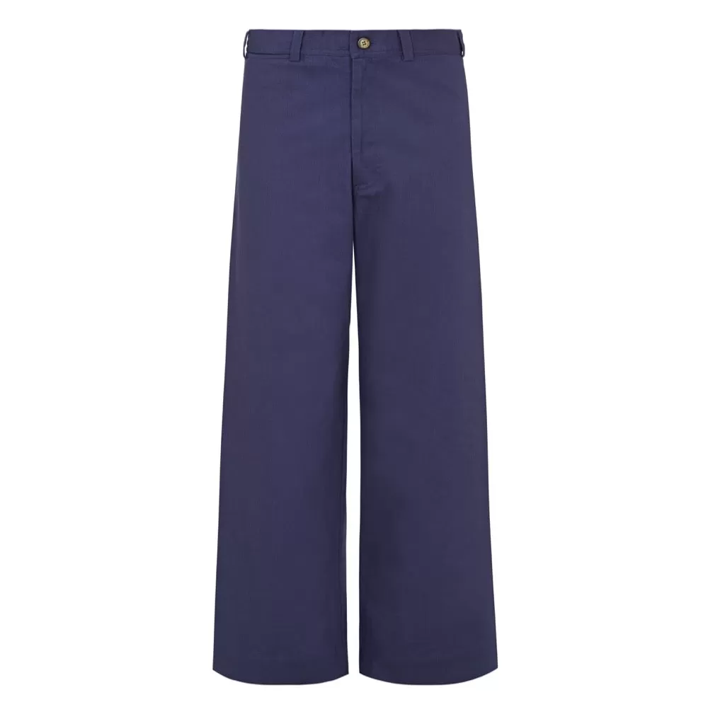 Navy Cotton Twill Sailor Pant