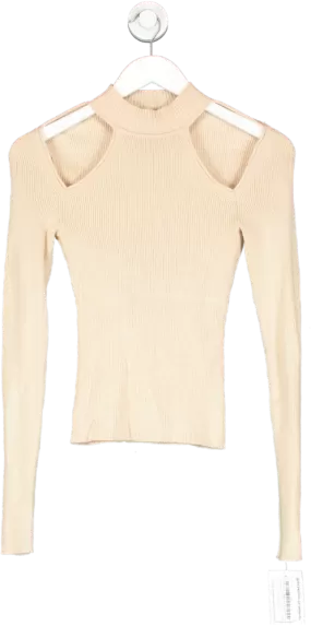 NBD Beige Cut Out Sweater UK XS