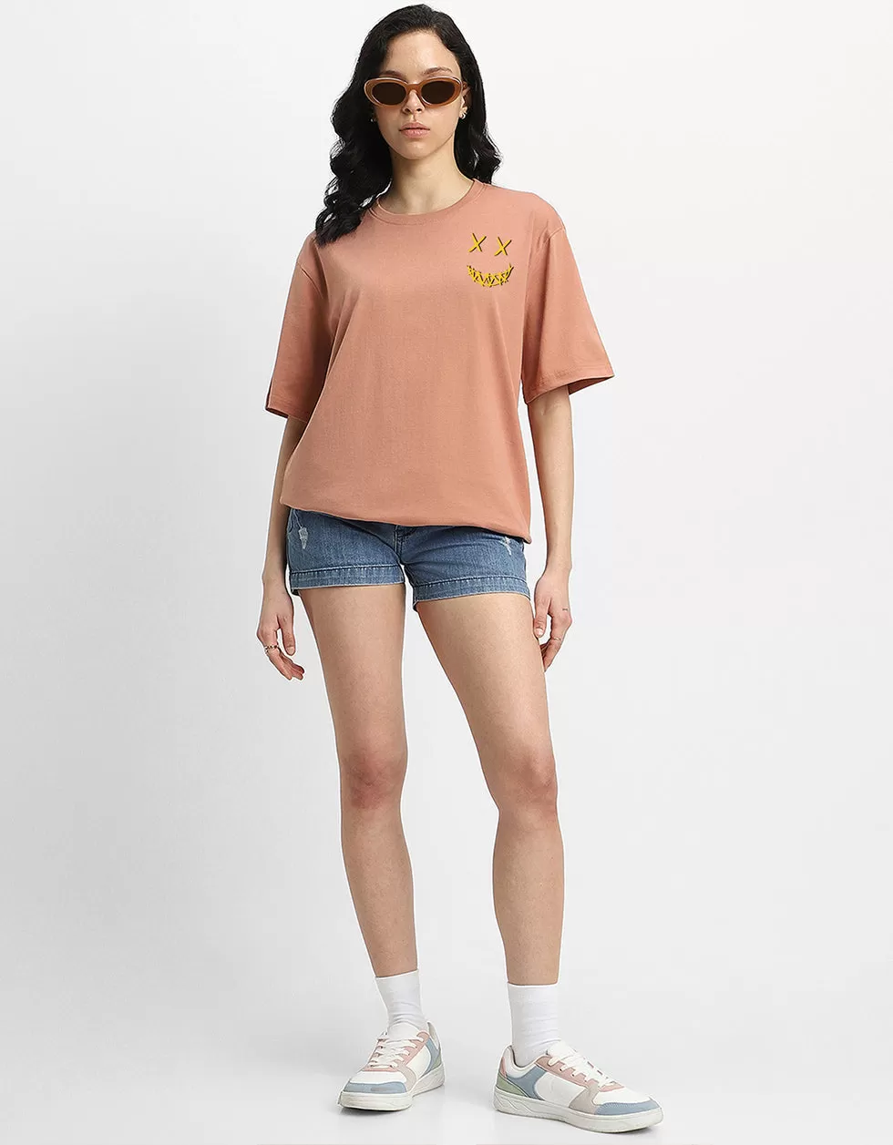 NOISE Women Cork Oversized Puff Printed Tshirt