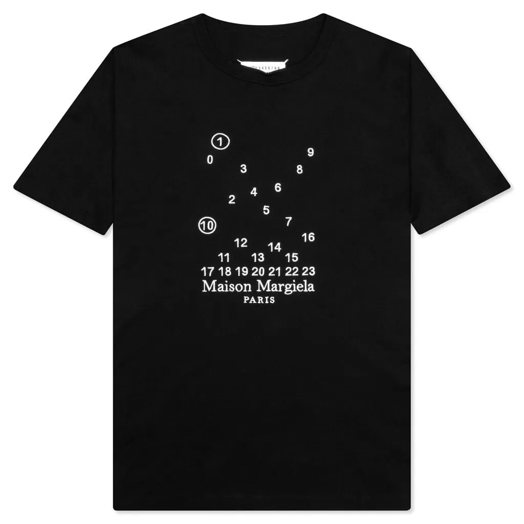 Numeric Logo Mako Cotton T-Shirt - Black