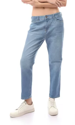 O168639 Comfortable Light Blue Regular Fit Jeans