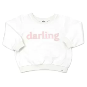 oh baby! French Terry Brooklyn Boxy Sweatshirt -  darling Applique - Cream