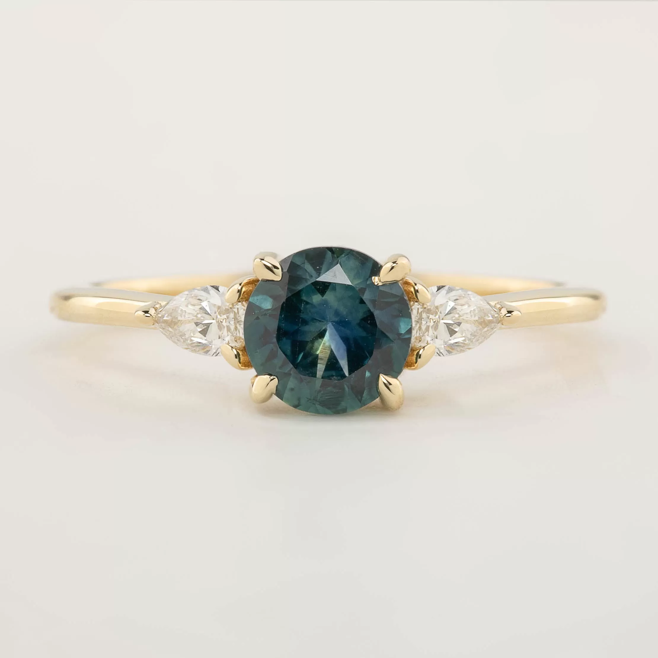 Olivia Ring - 1.01ct Peacock Green Montana Sapphire (One of a kind)