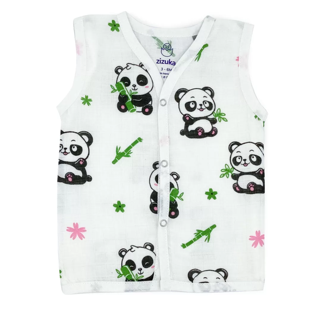 Organic Cotton Muslin Jabla - Baby Panda