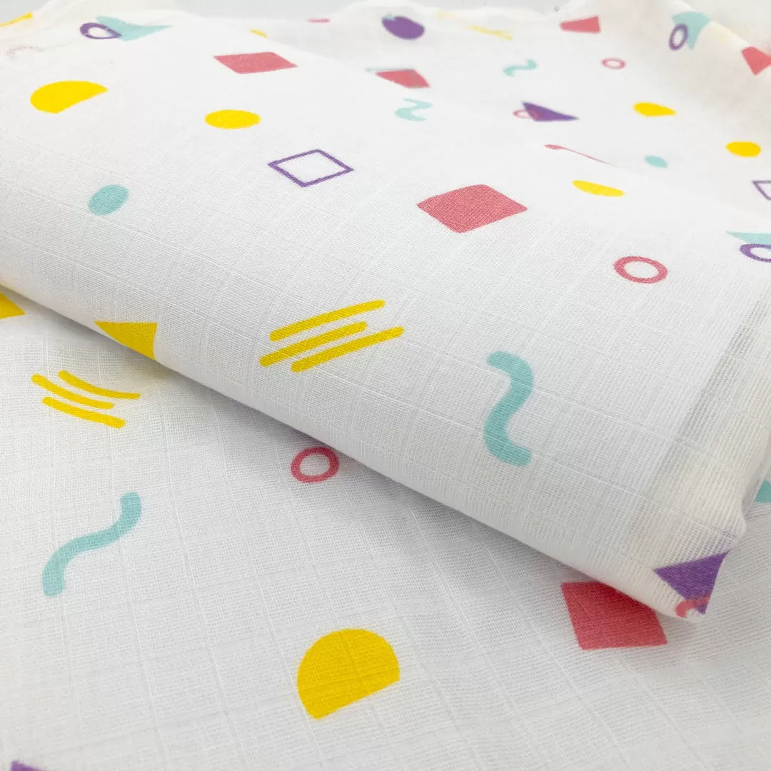 Organic Cotton Muslin Swaddle -Towel -Geometry