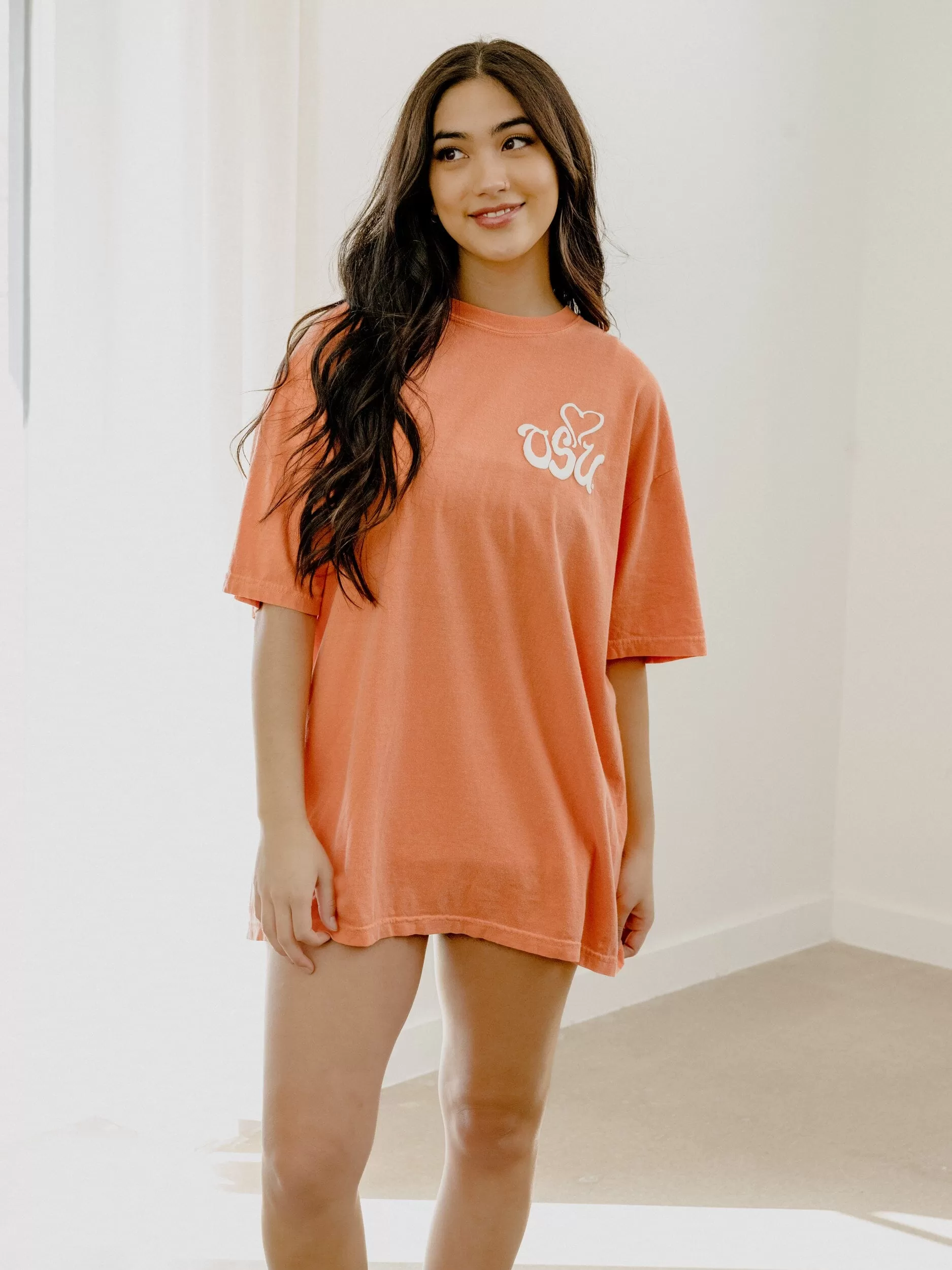 OSU Cowboys Lyric Puff Ink Orange Tee