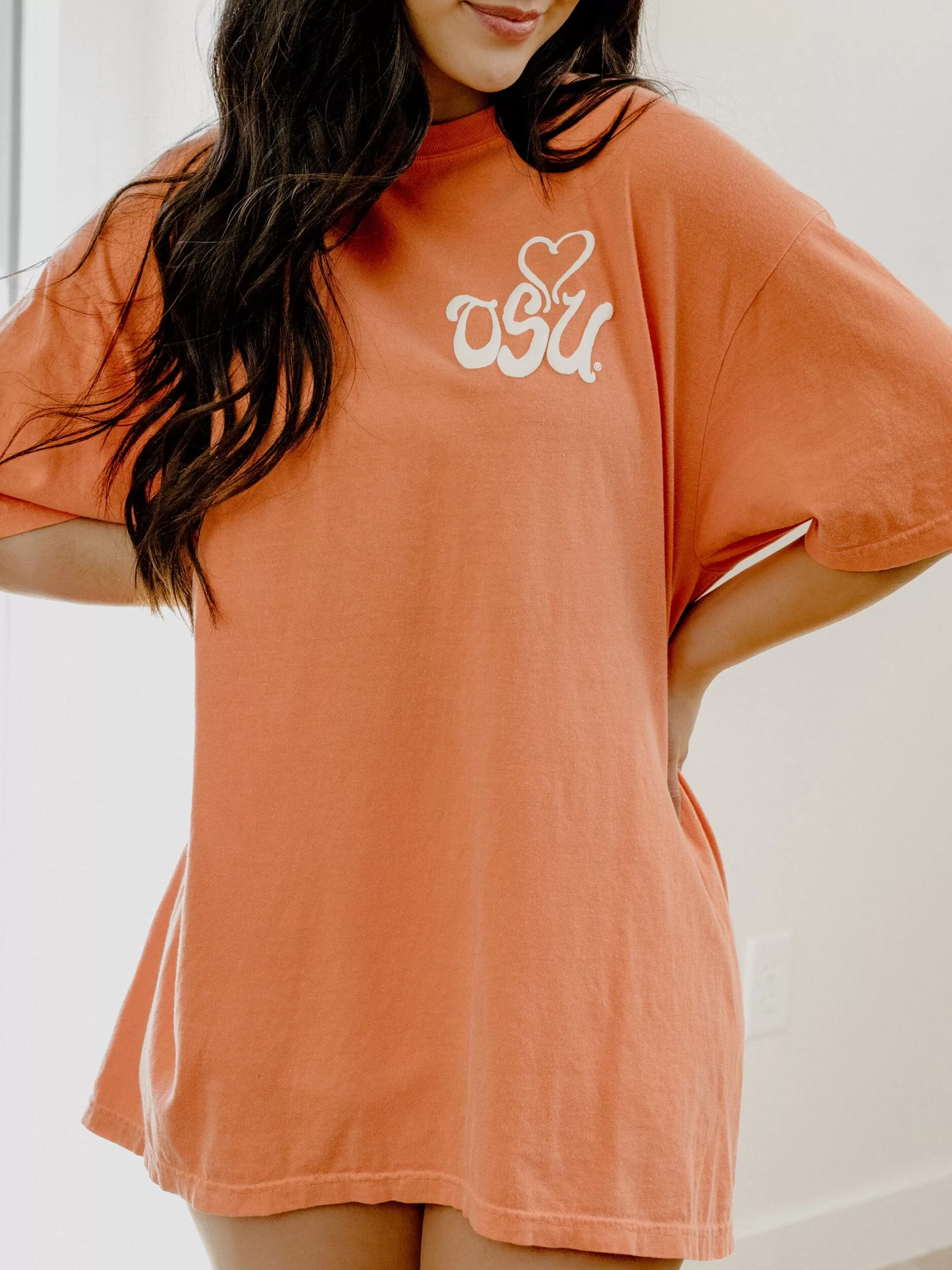 OSU Cowboys Lyric Puff Ink Orange Tee