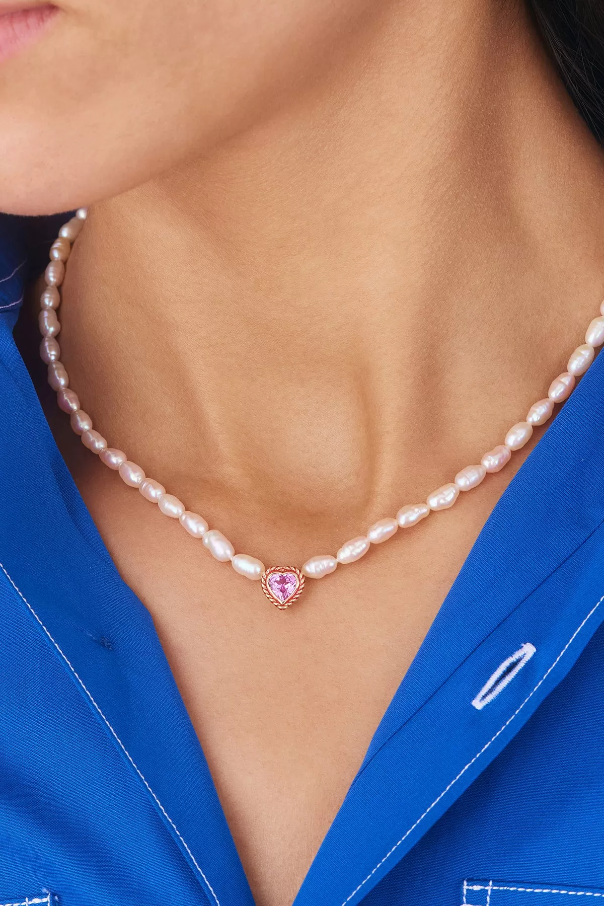 Pearl Streamer Heart Necklace