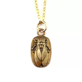 Petite CICADA Charm Necklace - Bronze