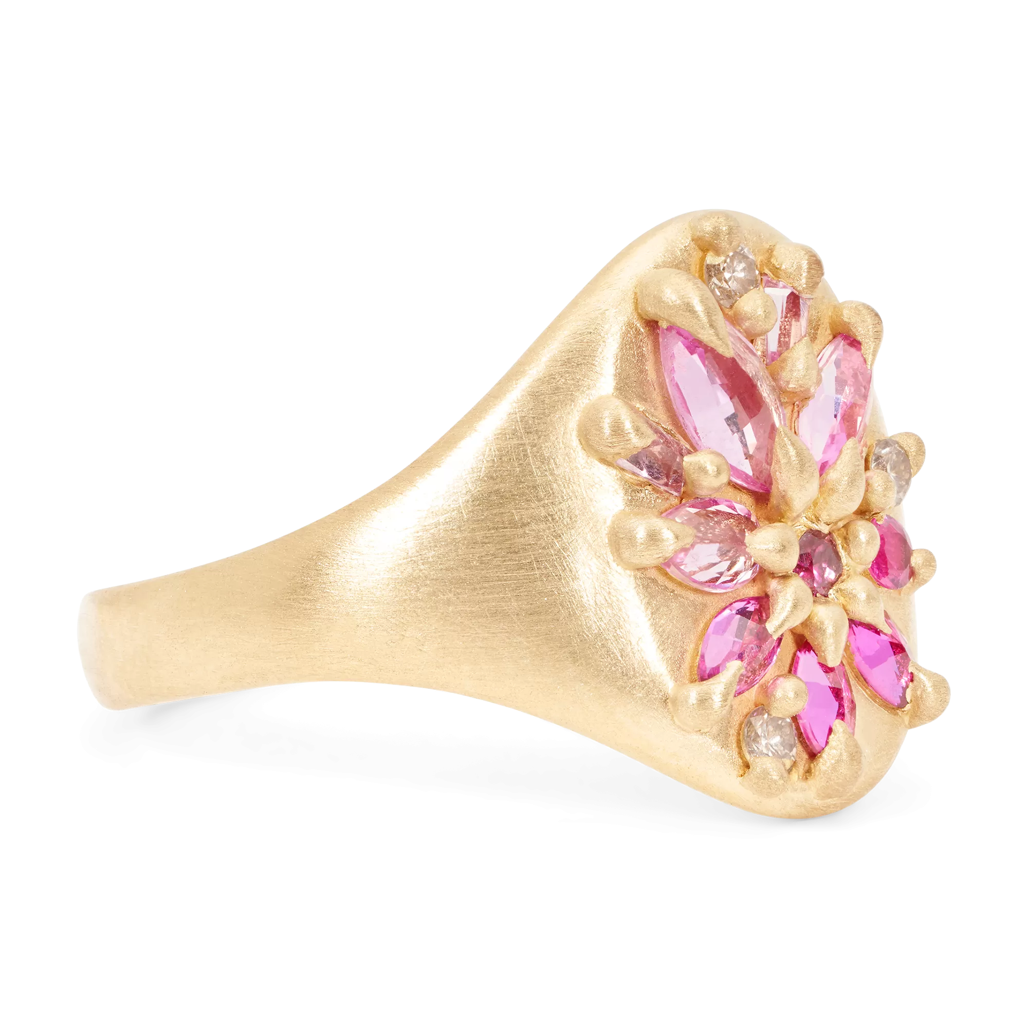 Pink Lotus Signet Ring - Size 6 - 11571